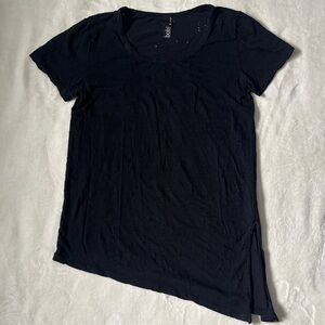 Bobi Distressed Black Short Sleeve Women's Tee